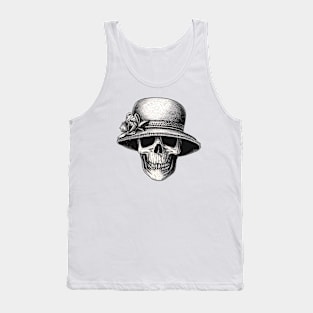 Skull with beach hat Tank Top